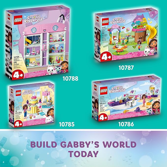 LEGO Gabby's Dollhouse Kitty Fairy’s Garden Party 10787 Building Toy with Tree House Swing Slide and Merry-Go-Round Includes Gabby and Pandy Paws Birthday Gift Sensory Toy for Kids Ages 4 and up