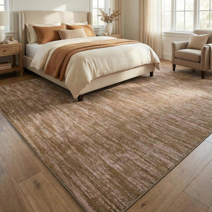 Garvee Large Area Rug 9x12 Living Room Rug Machine Washable Non Slip Floor Mat Modern Solid Soft Rugs Stain-Resistant Foldable Low Pile Carpet for Bedroom Nursery Office Dorm Kids Room Brown