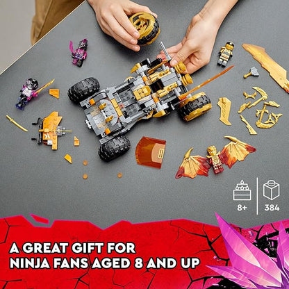 LEGO NINJAGO Cole’s Dragon Cruiser Car Toy 71769 Ninja Toys with Golden Kai Cole and Snake Warrior Minifigures Gifts for Kids Boys &amp Girls
