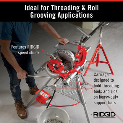 RIDGID 15682 Model 300 Power Drive Complete, 38 RPM Pipe Threading Machine with 1/2-Inch to 3/4-Inch, 1-Inch to 2-Inch Universal Alloy Threading Die Heads, Oiler