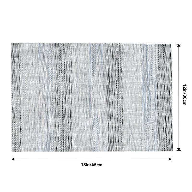 Leetaltree LightSteel Blue Placemats Set of 12 - Heat Resistant Non-Slip Place mats for Dining Table, Washable Durable PVC Vinyl Woven Table Mats（LightSteel Blue, 12）