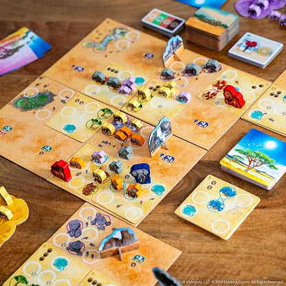Tembo: Survival On The Savanna Board Game Guide Your Elephant Herd Across Dangerous Terrain A Cooperative Strategic Game for Families and Adults Solo Campaign Included 1-4 Players Ages 10+