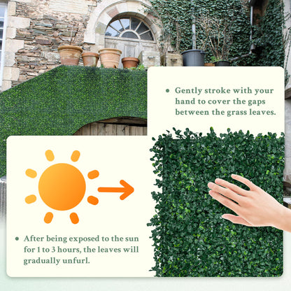 ODTORY Artificial Boxwood Wall Panels 20x20 inch 26Pcs, UV-Anti Faux Greenery Grass Hedge for Privacy Screen，Fake Ivy Plant Fence for Outdoor Garden, Backyard, Balcony, and Indoor Home Decoration