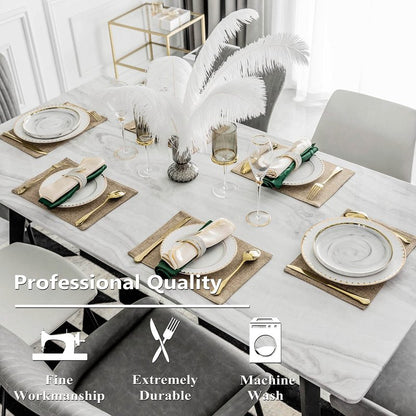 Home Brilliant Linen Placemats Set of 4 Heat Resistant Dining Table Cloth Place Mats Kitchen Table Mats Placemats Table Decor, Natural Linen