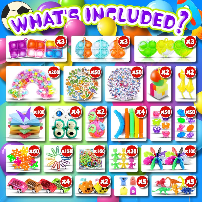 1000pcs Party Favors Goodie Bags for Kids, Fidget Toys Pack, Stocking Pinata Stuffers, Birthday Gifts, Classroom Prize, Treasure Box, Carnival Prizes, Easter Eggs Fillers