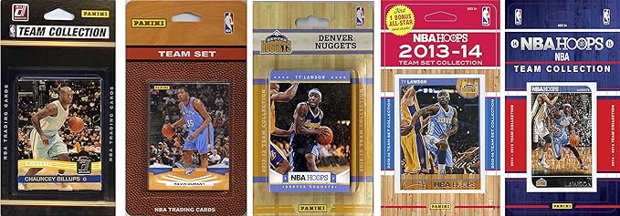 NBA Denver Nuggets 5 Different Licensed Trading Card Team Sets Brown One Size