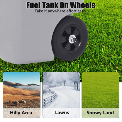 Garvee 15 gal Gas Can, Fuel Caddy with Pump, Fuel Transfer Tanks with 10 ft Delivery Hose Diesel Fuel Can for Cars, Lawn Mowers, Boats,Medium, Gray