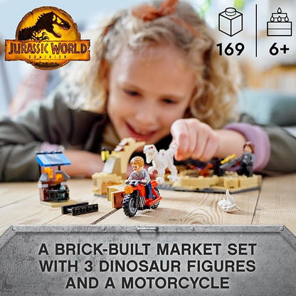 LEGO 76945 Jurassic World Atrociraptor: Motorcycle Chase Set of 3 Dinosaur Figures and Toy Motorcycle for Children from 6 Years