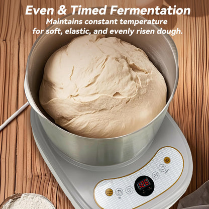 Dough Mixer with Fermentation Function, 5.3Qt Large Capacity Dough Maker for Bread, Pizza & Sourdough, Electric Dough Kneading Machine with Stainless Steel Bowl and Touch Control Panel