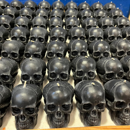 2 pcs Black Skull Candles for Spells 2.36 in Height