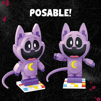 Brickcraft Poppy Playtime CatNap Smiling Critters Building Set 151 Piece Posable Purple Cat Figure with Tail Collectible Horror Game Building Toys Gift for Boys &amp Girls Ages 8 and Up