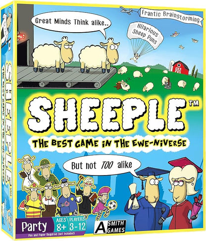 SHEEPLE™ - Hilarious Party Game for Family Game Night - Easy &amp Fun for Big Groups of 4-12 Players – Word Play Fun for Adults Teens and Kids – 30 Minutes – Ages 8 &amp Up – Funny Sheep Gifts