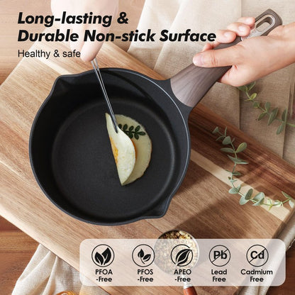 SENSARTE Nonstick Sauce Pan with Lid, 2.0 Quart Small Saucepan, Multipurpose Cooking Pot with Stay Cool Handle, Non toxic Kitchen Sauce Pot, Non stick Small Pot, Induction Comptable, PFOA Free
