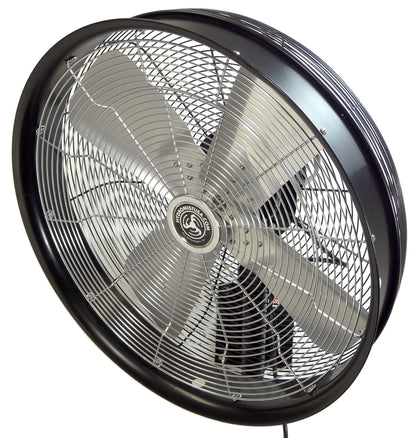 HydroMist F10-01-016 24" Shrouded Oscillating Misting Fan with Wall Mount, Black, 8 Nozzles-1000 psi Pump required