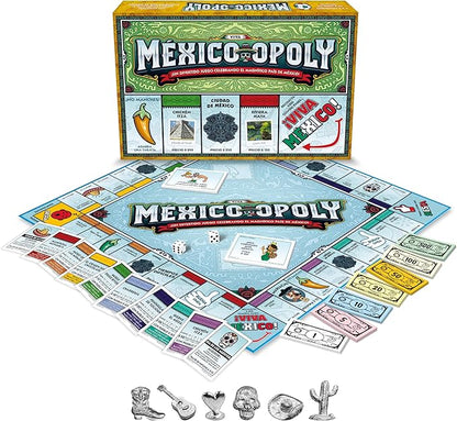 Late for The Sky Mexico-Opoly Spanish-Language Board Game – Family Strategy for 2-6 Players Ages 8+ Mexico Culture Theme with Paper Money Tokens Ranchos &amp Pueblos
