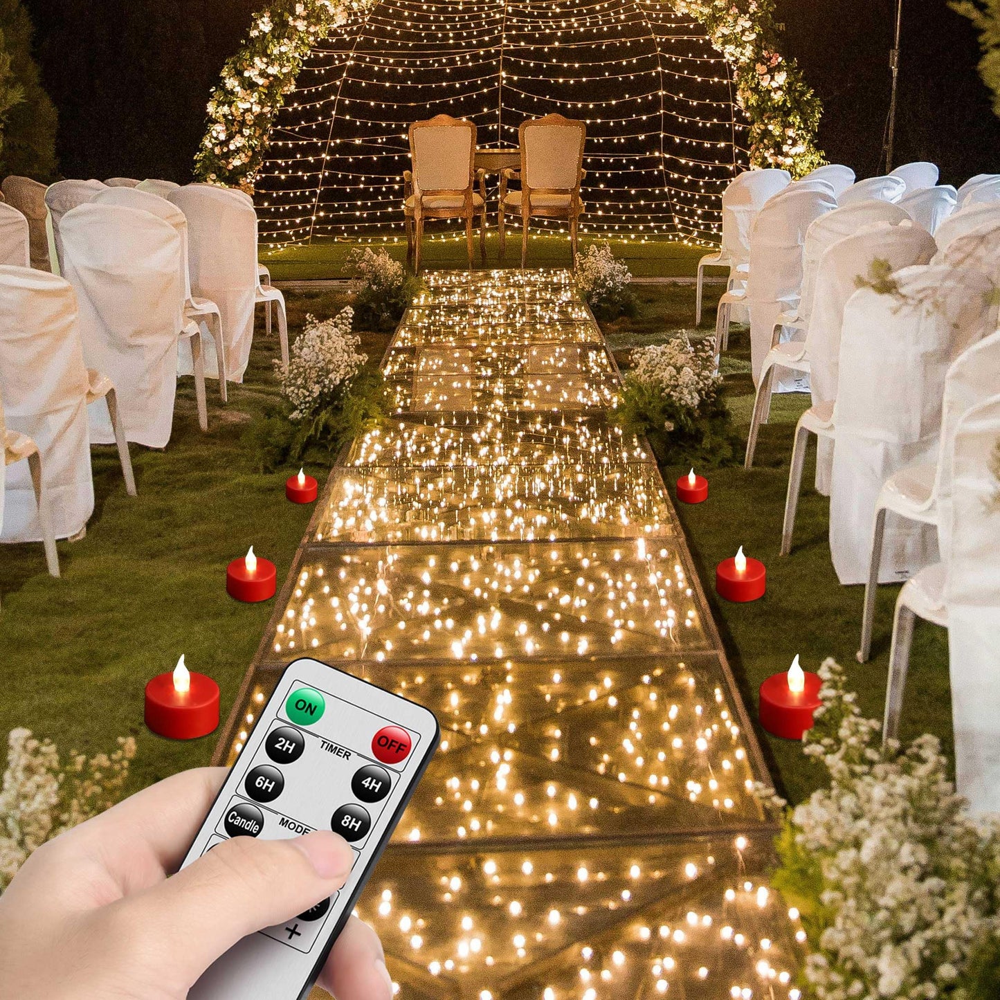 MINXIN LED Tea Light Flameless Candles with Remote Control Flickering Tealight Long Lasting, Battery Operated with Timer for Halloween Home Decoration Seasonal &Festival Celebration Red (50pcs)