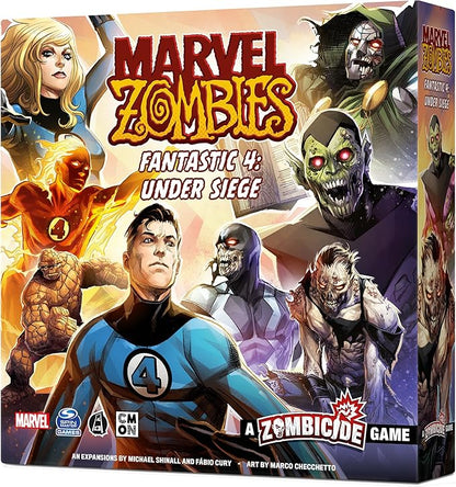 Marvel Zombies: A Zombicide Game - Fantastic 4: Under Siege - Defend or Corrupt Marvel's First Family in the Apocalypse! Cooperative Strategy Game Ages 14+ 1-6 Players 90 Min Playtime Made by CMON