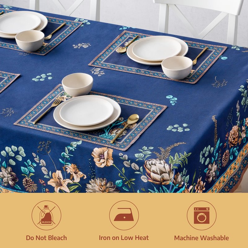 Maison d' Hermine Premium Table Cloth Rectangle Table 100% Combed Cotton 108 x 70 Inches Tablecloth Reusable Decorative for Dining Room, Farmhouse, Home, Party, Festive & Wedding - Artichoke