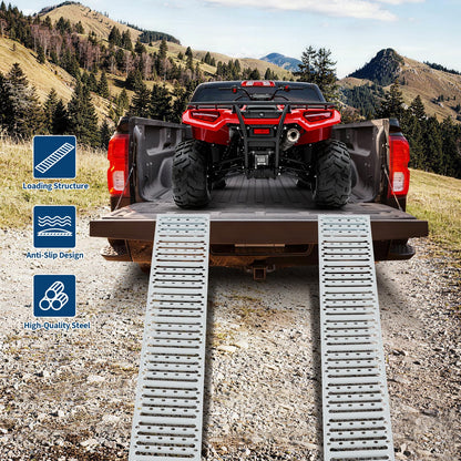 Garvee 72"x9" Heavy Duty Steel Loading Ramps (2 Pack) – 1000 Lbs Capacity, Non-Folding Truck & Trailer Ramps for Motorcycles, Dirt Bikes, ATVs, E-Bikes, UTVs – Portable Design