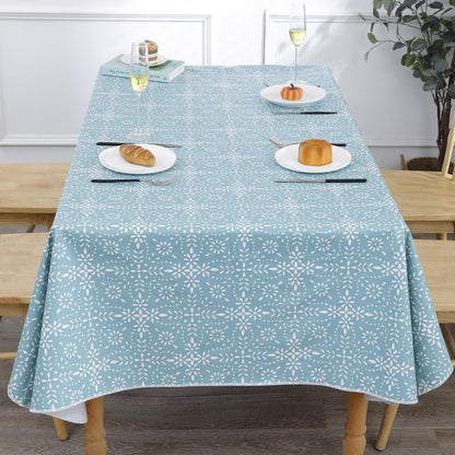 Walrus Heavy Duty Vinyl Tablecloth with Flannel Backing Waterproof Oil-Proof Plastic Table Cloth Stain-Resistant Wipeable Table Cover for Indoor and Outdoor (Perforated Floral,60x84 Inch)