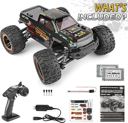 HAIBOXING Remote Control Car 16889 1:16 Scale 2.4Ghz RC Cars 4x4 Off Road Trucks Waterproof RTR RC Monster Truck 36KM/H Toys for Kids and Adults with 2 Batteries 35+ mins Play