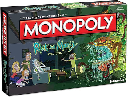 Monopoly Rick &amp Morty Board Game | Collectible Monopoly Game Based On Adult Swim Series Rick &amp Morty | Officially Licensed Rick &amp Morty Board Game