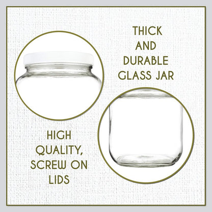 kitchentoolz Half Gallon Mason Jar - Wide Mouth 1/2 Gallon Glass Jar with Lid - Airtight Glass Storage Containers with Lid Fermenting, Canning, and Dry Storage - Made in USA