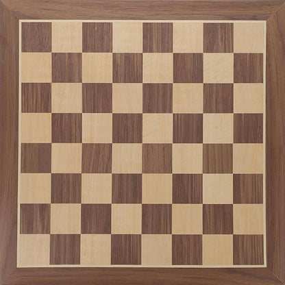WE Games Classic Walnut Wooden Chess Board Only 14.75 inches Large Chess Board for Adults Wood Veneer Chessboard 1.5 inch Squares