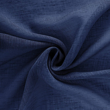 Navy Blue Window Curtains 96 Inches Long 2 Panel Set Rod Pocket Woven Textured Linen Look Voile Sheer Drapes for Living Room Village Apartment Cabin Garden Canopy Family Room Home Decor 52 Inch Width