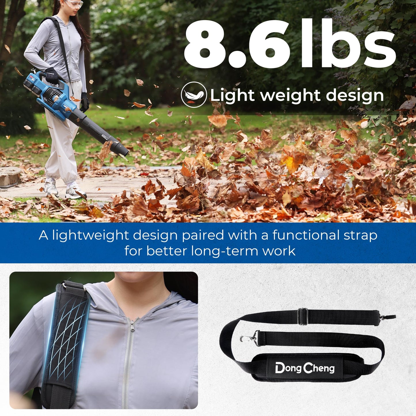 Dong Cheng Brushless Cordless Leaf Blower, 40V Battery Powered Blower with 2 * 4.0Ah Batteries & Charger, 650 CFM High-Efficiency Blower for Sidewalks, Driveways, Town Care, Blowing Leaves and Snow
