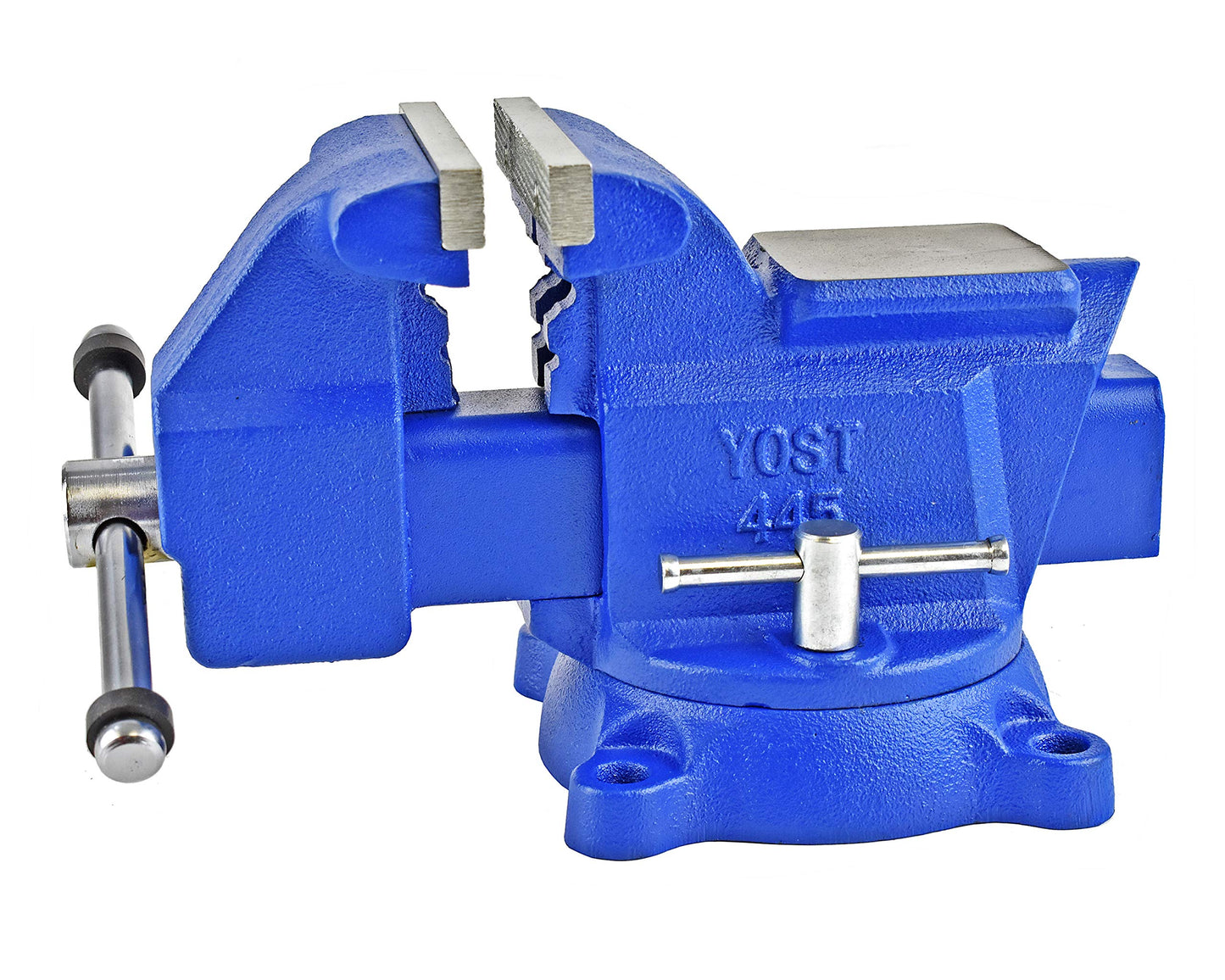 Yost Vises 460 Combination Vise | 6 Inch Jaw Width Heavy-Duty Utility Pipe and Bench Vise |Secure Grip with Swivel Base| Made with Cast Iron and Steel U Channel Bar | Blue