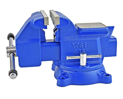 Yost Vises 460 Combination Vise | 6 Inch Jaw Width Heavy-Duty Utility Pipe and Bench Vise |Secure Grip with Swivel Base| Made with Cast Iron and Steel U Channel Bar | Blue