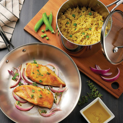 Tramontina Tri-Ply Clad Stainless Steel 14-Piece Cookware Set with Glass Lids, Pots and Pans Kitchen Set, Induction-Ready, Dishwasher-Safe, NSF-Certified