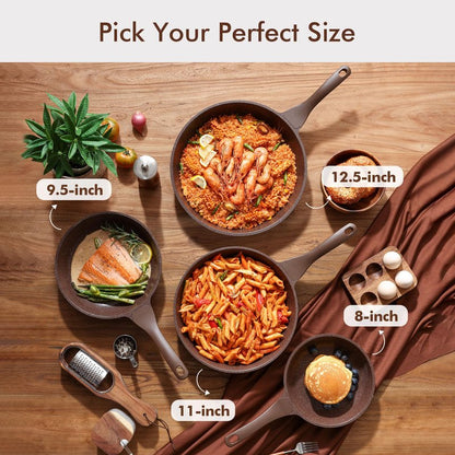 SENSARTE Nonstick Frying Pan Skillet, Granite Coating Omelette Pan, Healthy Stone Cookware Chef's Pan PFOA Free, Toffee Brown (11 Inch)