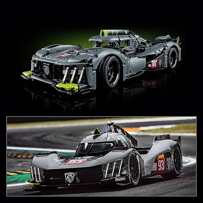 LEGO Technic Peugeot 9X8 24H Le Mans Hybrid Hypercar 42156 Collectible Race Car Building Kit for Adults and Teens 1:10 Scale Racing Car Model Gift for Motorsport Fans