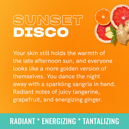 Friday Collective Sunset Disco Candle Citrus Scented Made with Essential Oils 3 Wicks 13.5 oz