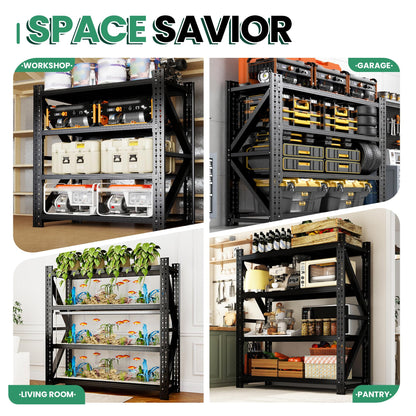 VIYET 4-Tier Heavy Duty Garage Shelving，Industrial Shelving for Home & Shop,Garage Storage Racks Heavy Duty Steel Shelves,Large Capacity Metal Rack for Garage,Basement,Pantry,Workshop