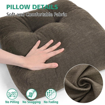 Shinnwa Lumbar Support Pillow for Office Chair, Memory Foam Back Support Pillow for Back Pain Relief, Car, Chair and Couch, 15x17.5x4.5in, Brown