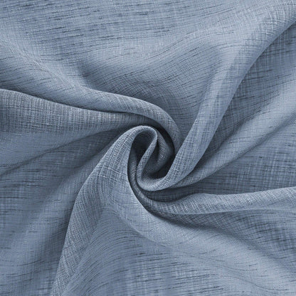 KOUFALL Dusty Blue Sheer Curtains 84 Inches Long,Semi Filtering Stone Light Blue Linen Look Curtains for Living Room Bedroom,Slate Grey Blue