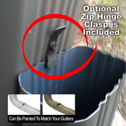 Zip Hinge 5 Pack Plus | Made in The USA Downspout Hinge | Hardware, Nutsetter & Instructions | DIY Installation on All Rectangle or Square Downspouts