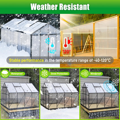 Sinimaka 15 Pack Polycarbonate Greenhouse Panels, 4' x 2' x 0.24'' Twin-Wall Polycarbonate Sheets, Greenhouse Replacement Panels All Weather Clear Roof Panels