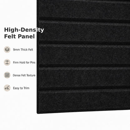 Large Felt Bulletin Board for Wall, 8 Pack 11.8'' x 11.8'' Felt Board Tiles, 48'' x 24'' Cork Board Alternative with Adhesive Tabs, Decorative Pin Board for Home Office, Dorm,Classroom