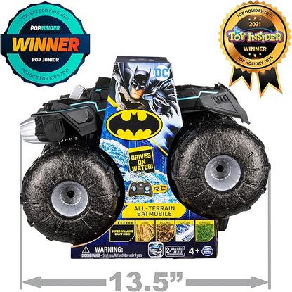 DC Batman All-Terrain Batmobile Remote Control Vehicle Water-Resistant Batman Toys for Boys Aged 4 and Up