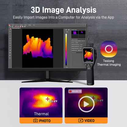 Teslong TTM120S Thermal Imaging Camera, Super Resolution 240 x 180, 3.2" LCD Screen Handheld 25 HZ Refresh Rate Infrared Imager, 120 x 90 IR Resolution