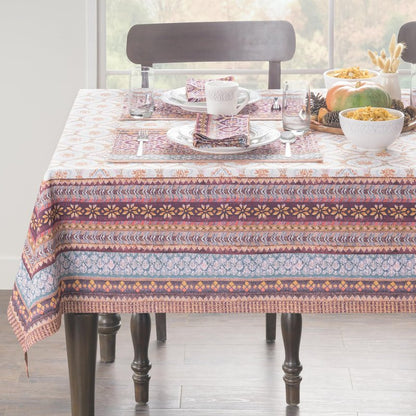 Maison d' Hermine Table Cloth Square Table 100% Cotton 54 x 54 Inches Fall Tablecloth Reusable Everyday Use for Thanksgiving Christmas Decorations Dining Farmhouse Party (Fair Isle)