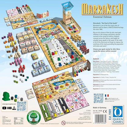 Queen Games Marrakesh Essential Edition Strategy Board Game 2-4 Players Adults Teens Ages 14+