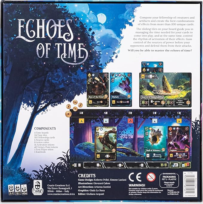 CrowD Games | Echoes of Time | 2-4 Players | Ages 12 and up | Strategy | Hand Management | Combo | Flexible Playstyle | 30-60 min