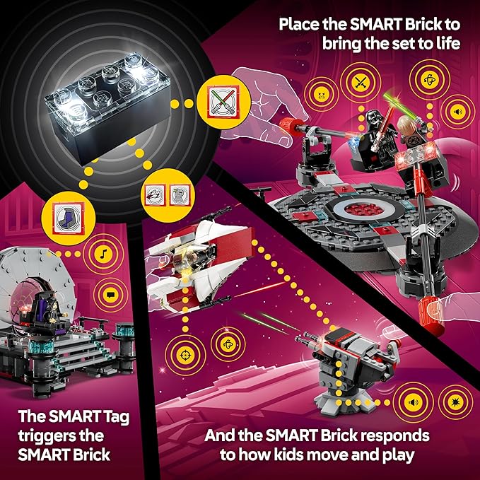 LEGO Star Wars SMART Play: Throne Room Duel &amp A-Wing Interactive Building Toy - All-in-One Set - Reacts to How You Move and Play with a SMART Brick - Gift for Boys Girls and Kids Ages 9+ - 75427