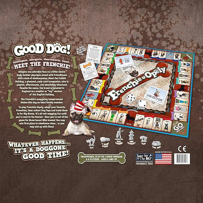 Late for The Sky Frenchie-Opoly | French Bulldog Board Game for Families &amp Adults 2-6 Players Ages 8+ Dog Lover Gift Strategy Property Trading Game