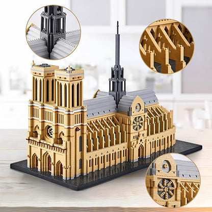 Big Architecture Model Kits Notre Dame Micro Blocks 7380 Pieces Paris Building Kit | Impressive Detail |Challenging Build | Lower Price Sturdy Structure|Gift for Adults 14+